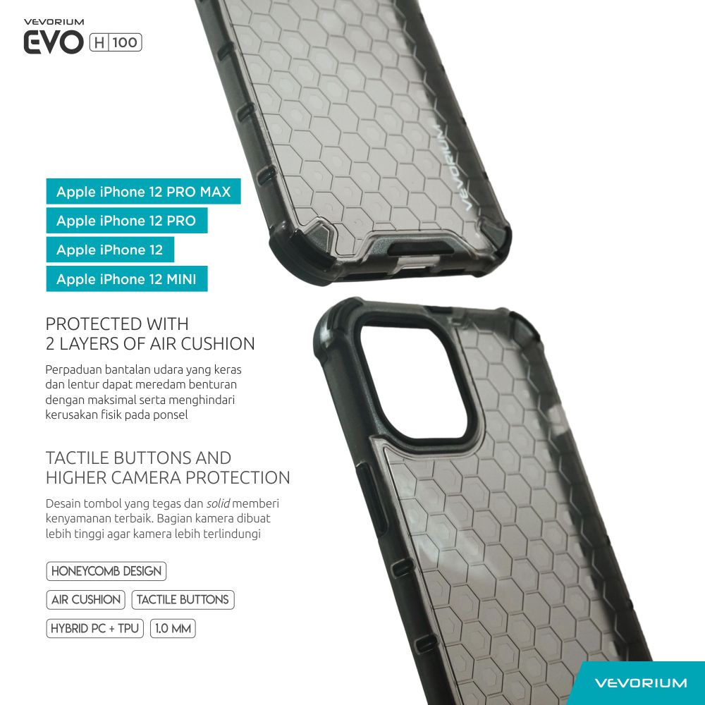 VEVORIUM EVO H100 Apple iPhone 12 PRO MAX 12 PRO 12 12 MINI Hybrid Softcase Hard Case