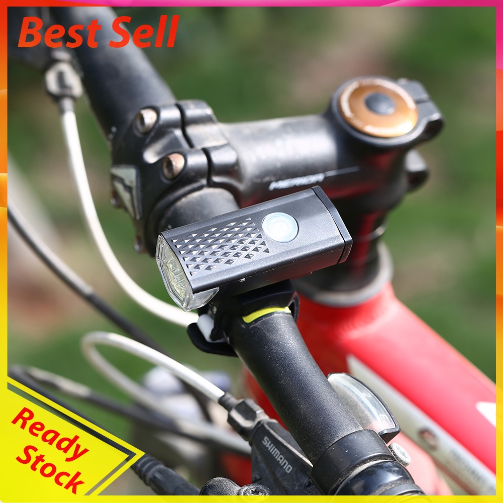 USB Rechargeable MTB Bike LED Light Set w/ Bell Waterproof Safety Warning