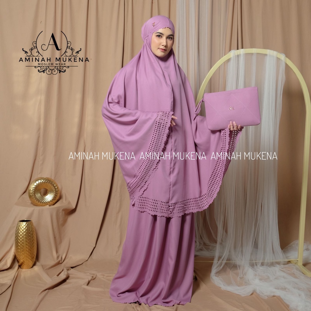 Mukena Dewasa Shakilla 2 in 1 Laser Cut Mewah Aminah