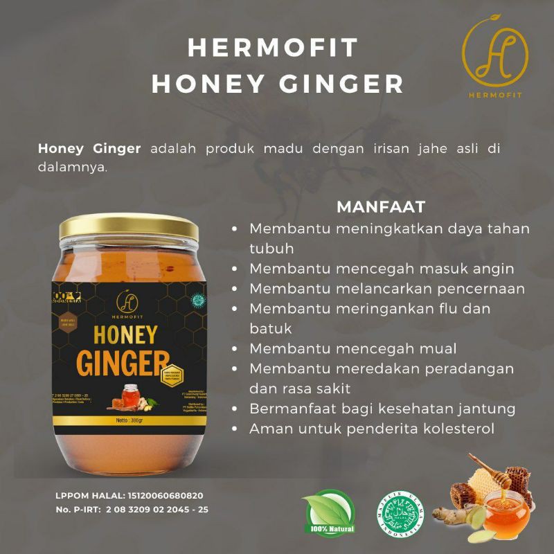 

Madu Jahe Hermofit / Hermofit Honey Ginger / Madu Asli 100% /:Jahe Asli / Madu Murni
