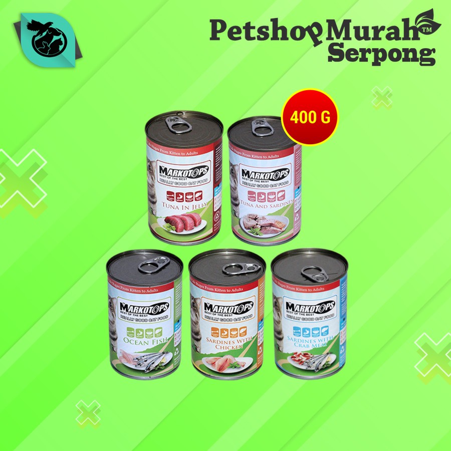Makanan Kucing basah Kaleng Wet Food markotop 400GR