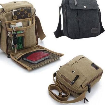 Best Seller Tas Selempang Pria Import Kanvas / Tas Selempang Pria Muat Banyak / Tas Kuliah Muat Bany