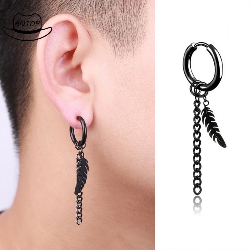 Geometris Rantai Telinga Hoop Anting-Anting Korea Hip Hop Punk Perhiasan Pria Wanita Pesona Anting Fashion Aksesoris ANTOP