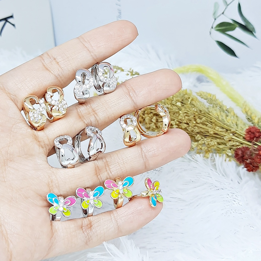 Anting Xuping Premium Asli Giwang Catok Ukir Love Kupu - BE319