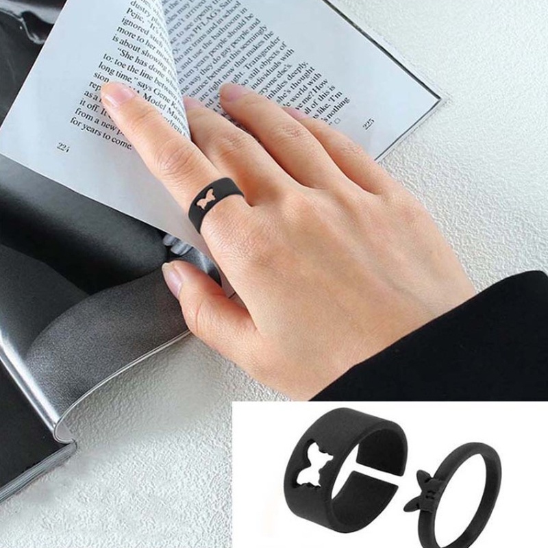 [✅READY STOCK] 2 Pcs Fashion Cincin Kupu-kupu Cincin Persahabatan Pasangan Aksesoris Pernikahan  Wanita  Penjualan Panas Mode