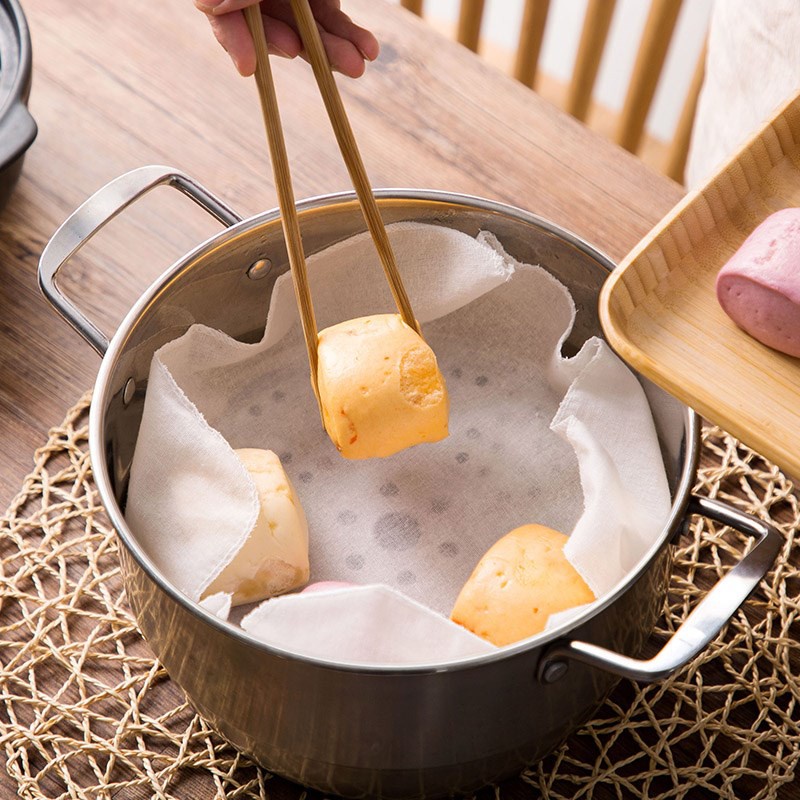 Kain Tatakan Kukusan anti panas Anti lengket Kain Kukusan Makanan Roti Kue Alas kukusan Serbaguna / KAIN ALAS KUKUSAN ROTI KUE MAKANAN / Cotton Steamer Cloth/ Kain Pengukus Pumpling / Kain Kukusan Makanan Alas Tatakan Pengukus Makanan Hangat Steamboat