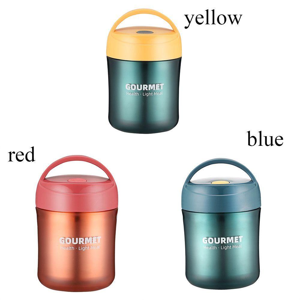 Solighter Vacuum Insulated Soup Jar Work with Handle Soup Alat Panas Sarapan Penyimpanan Cangkir