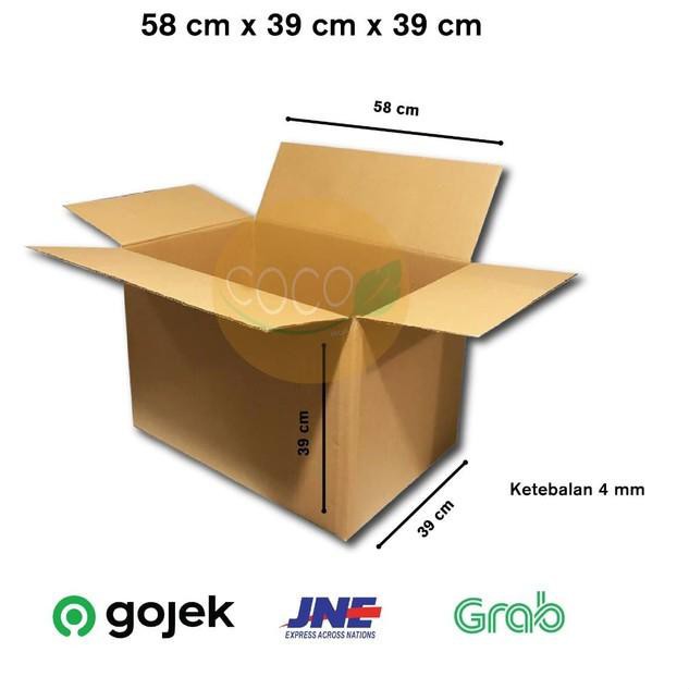 

PROMO 8.8 KARDUS KARTON BOX POLOS JUMBO BESAR UKURAN 58x39x39 CM