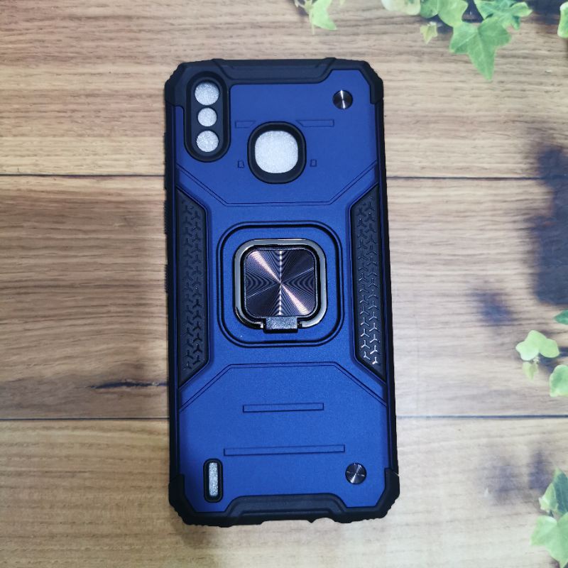 CASE INFINIX SMART 4 HARD CASE THUNDER + RING  CARBON