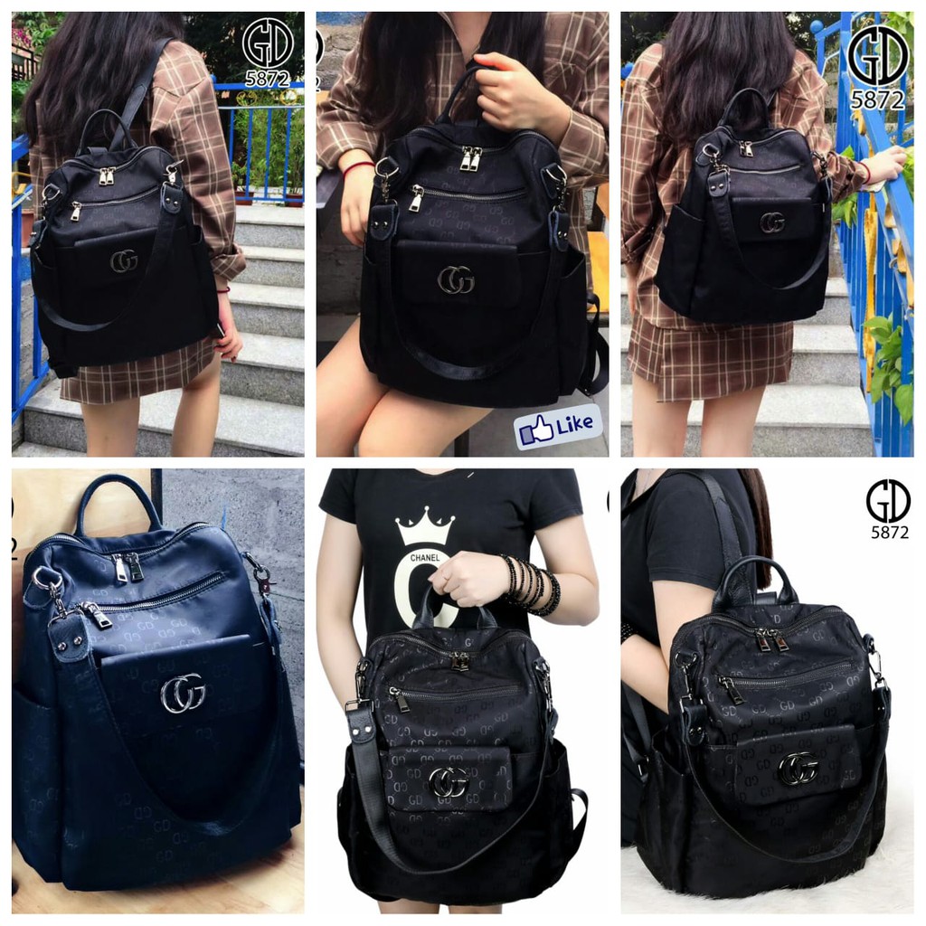 TAS WANITA-TAS IMPORT- GUCCI GD Bags Waterfproof Parasut Hardware Black (5872)