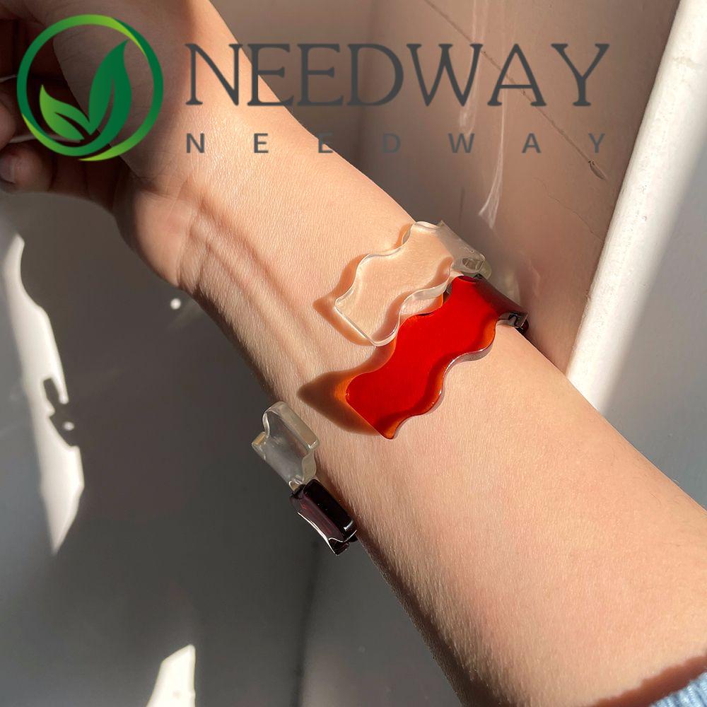 Needway  Women Girls Rings New Open Finger Ring Bracelet Fashion Jewelry Charm Irregular Resin Acrylic Geometric Joint Ring Open Bracelet/Multicolor