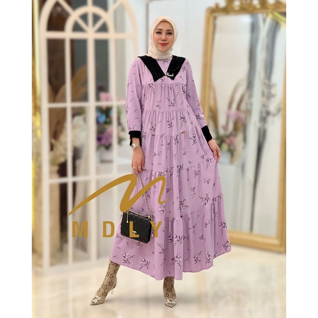 Gamis Dress Wanita Terbaru FLeura Midi Dress by Mdly 3214