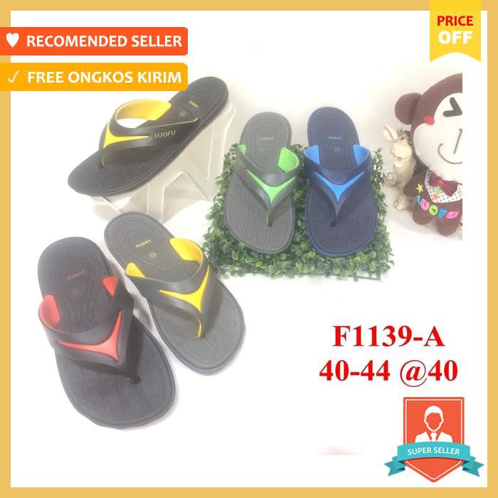 Sepatu Pria - 1139 Sandal Pria Luofu Jepit Sendal Cowok Karet Import