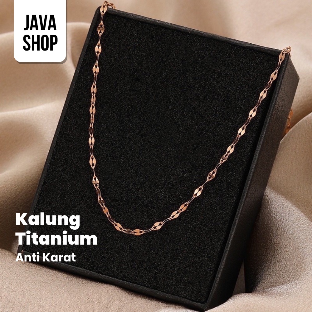 JAVASHOP Kalung Titanium Anti Karat Pecah Kopi