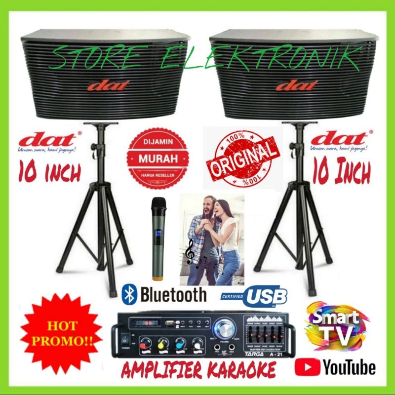 Karaoke Set Speaker DAT 10 IN Single Mic Wireless Karaoke Di Smart Tv Youtube