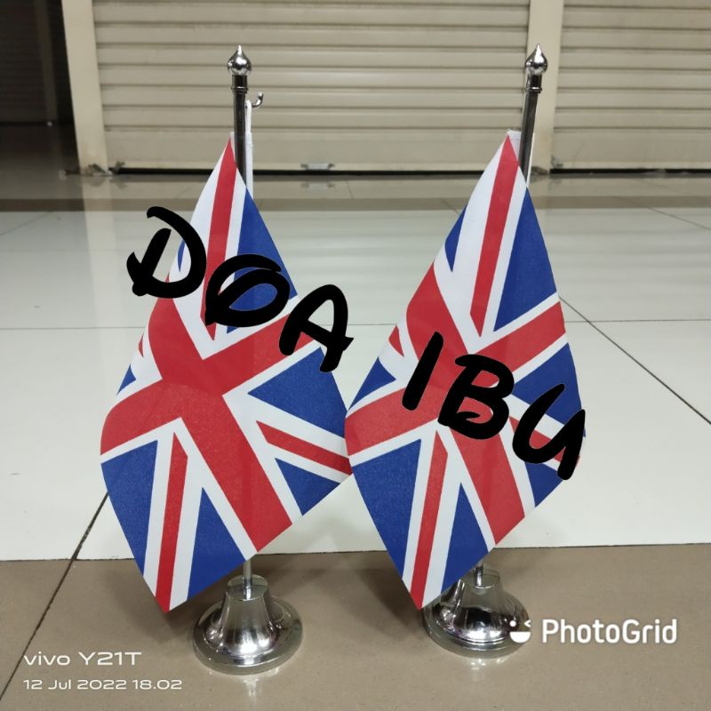 

best seller tiang stenlis meja+bendera INGGRIS ready stock