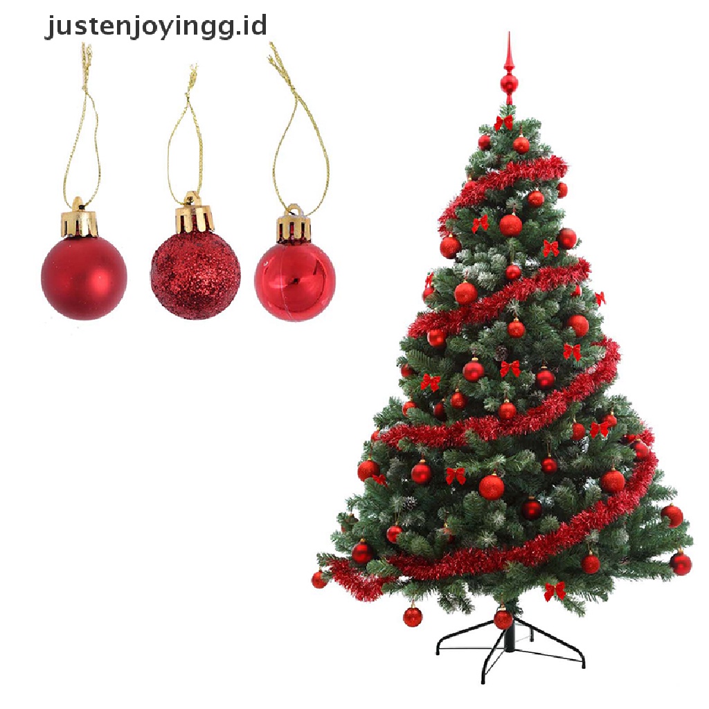 24pcs Ornamen Bola Untuk Dekorasi Pohon Natal