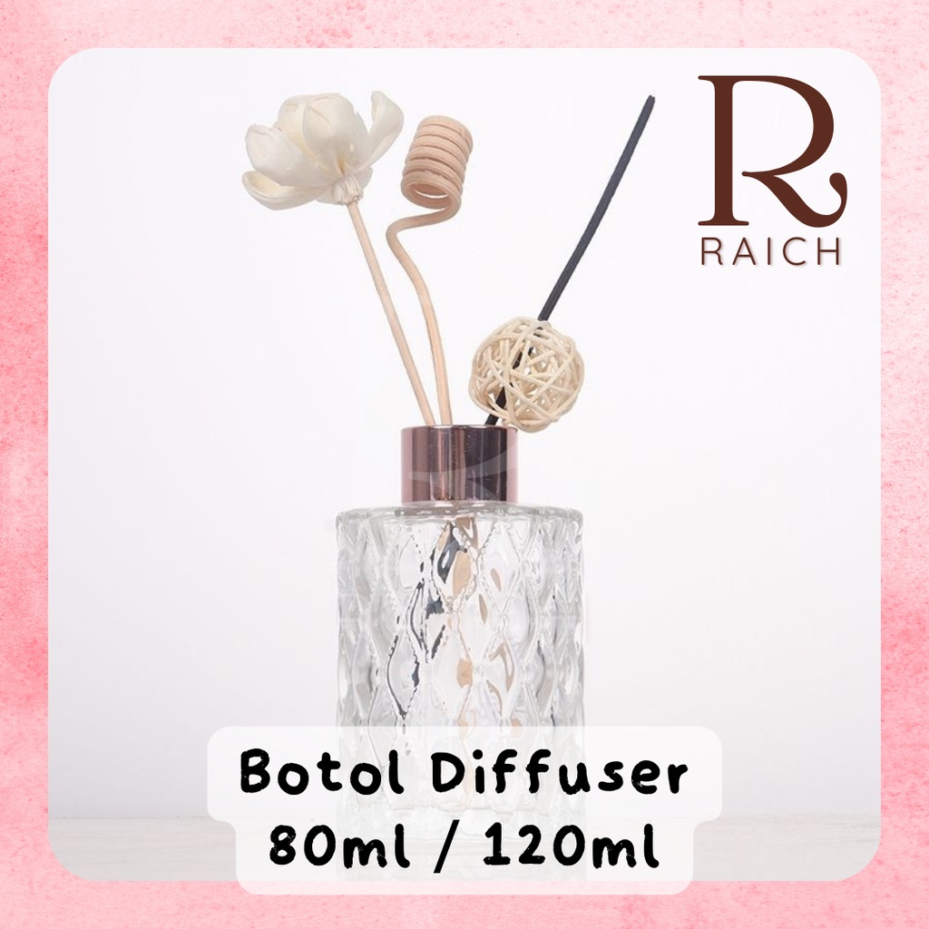 Botol Reed Diffuser Rose Gold Hitam Silver 80 ml &amp; 120 ml Pengharum Ruangan