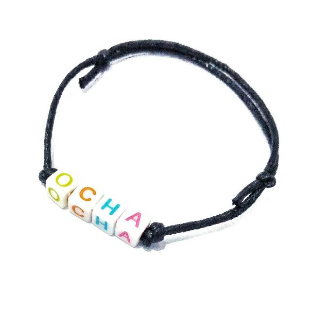 Gelang Nama White Candy | Words / Name Bracelet Custom Satuan