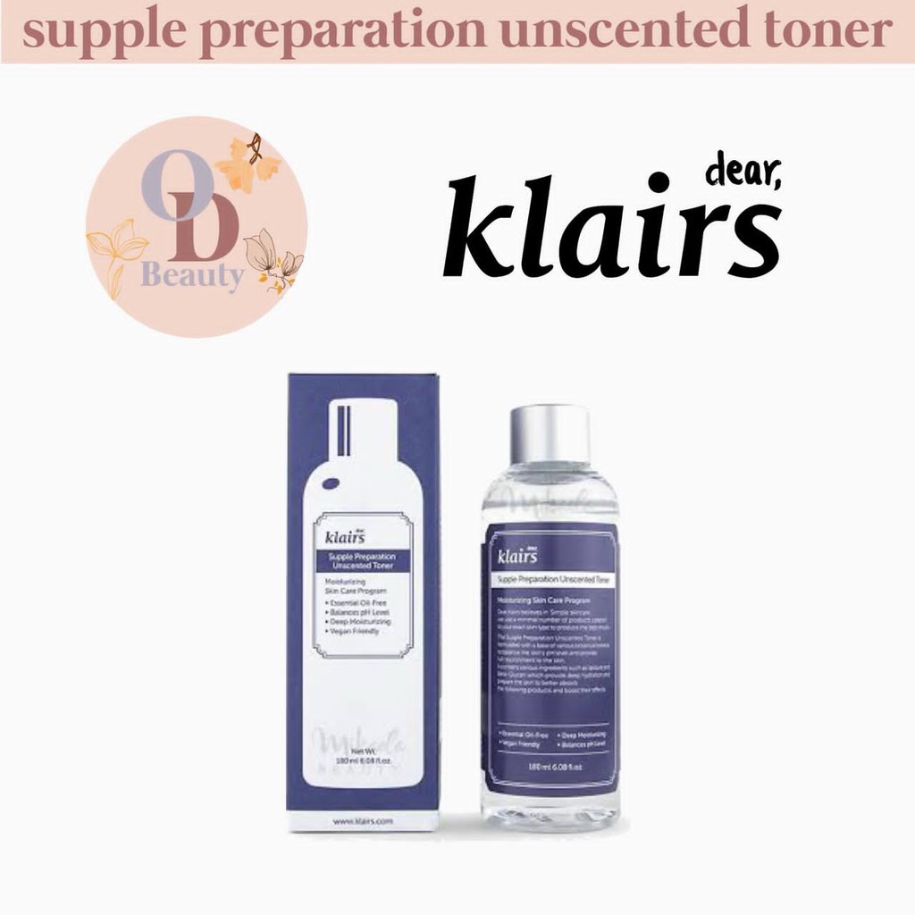 KLAIRS Supple Preparation Unscented Toner 180ml / 30ml [Fullsize / Travelsize]