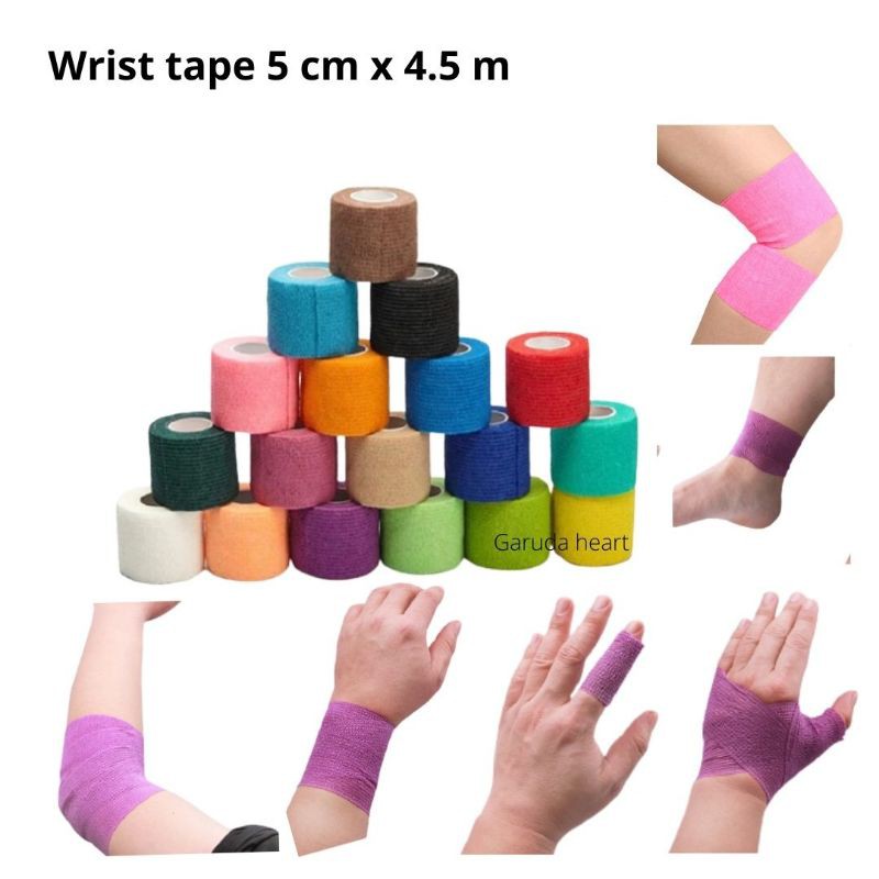 Wrist Tape / Finger Tape 5 cm x 4.5 m Cohesive bandage / Perban Kohesif / self adhesive bandage / Ol