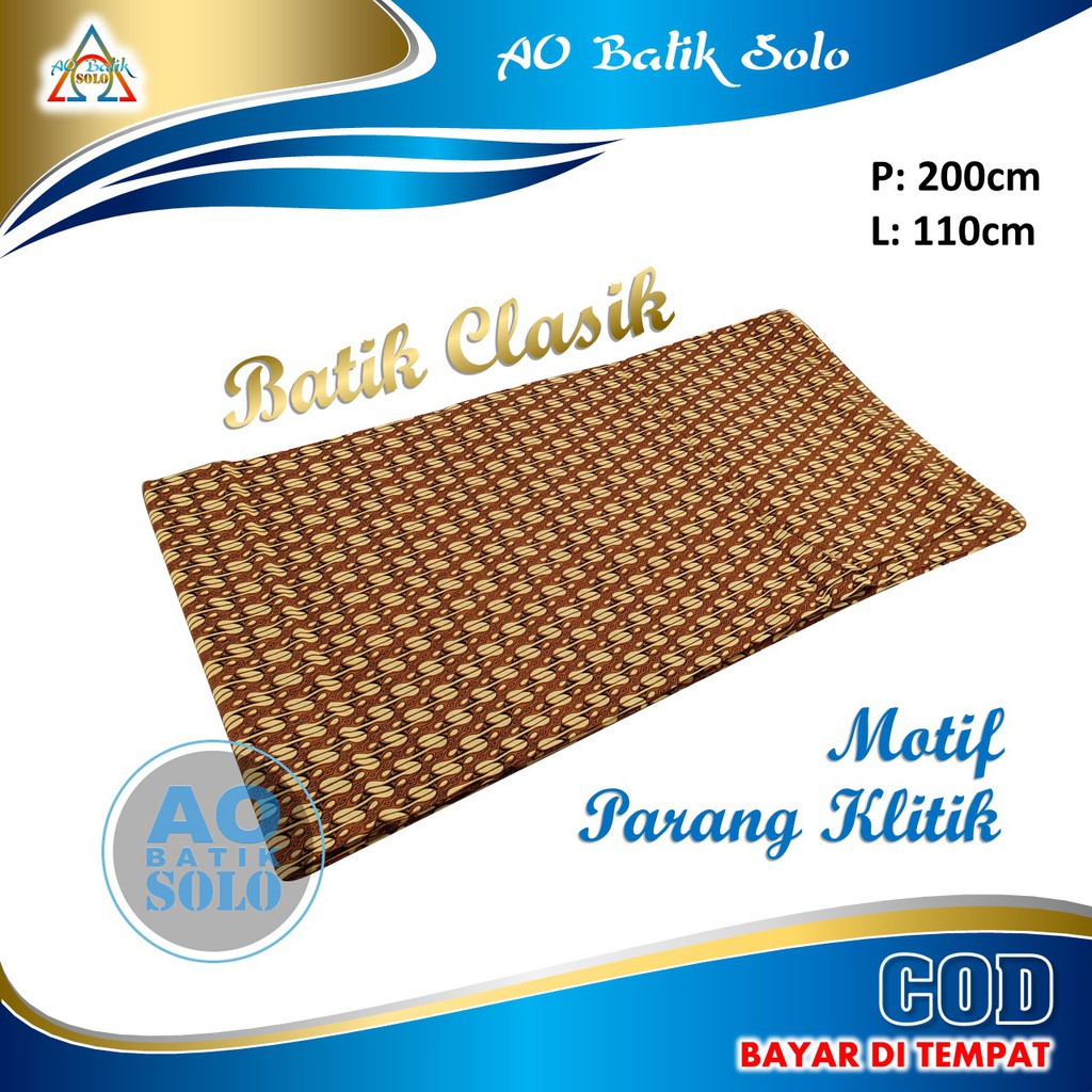 Kain Batik Jarik Motif Parang Klitik - Batik Clasik, Kualitas Premium