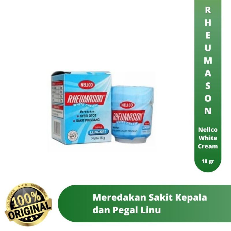 Rheumason White Cream 18gr - Meredakan Nyeri Otot, Sakit Pinggang