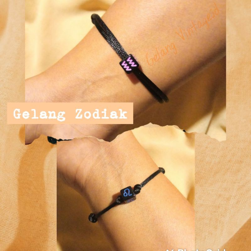Gelang Zodiak  / gelang tali / gelang viral / gelang manik mote zodiak / gelang couple