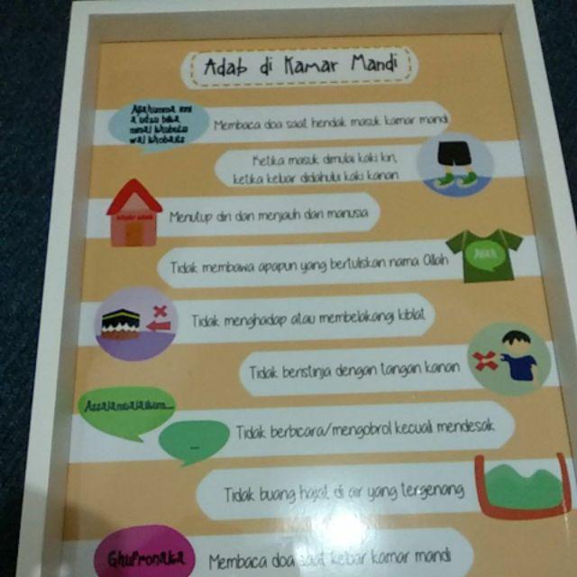 Hiasan Dinding Lukisan Adab Di Kamar Mandi Uk 30x40