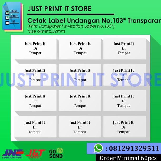 Hot Print Cetak Label Undangan Transparan No 103 Shopee Indonesia