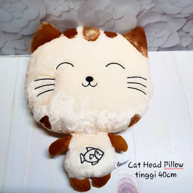 Boneka kucing Cat head pillow 3 varian