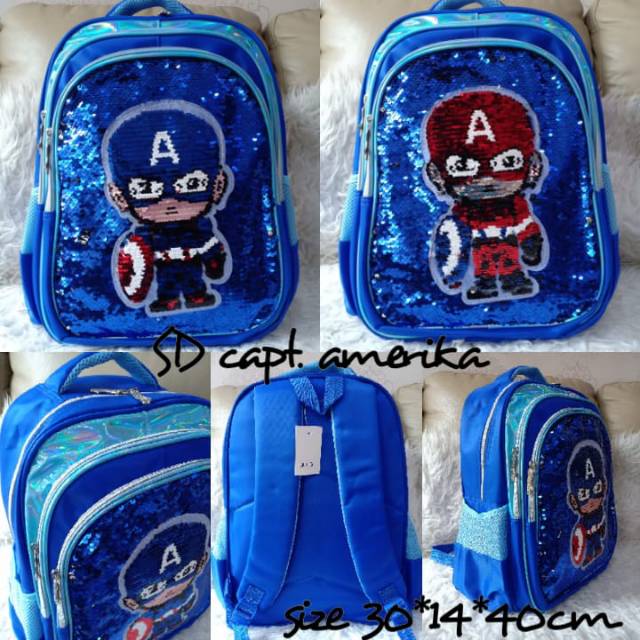 Tas ransel sequin karakter