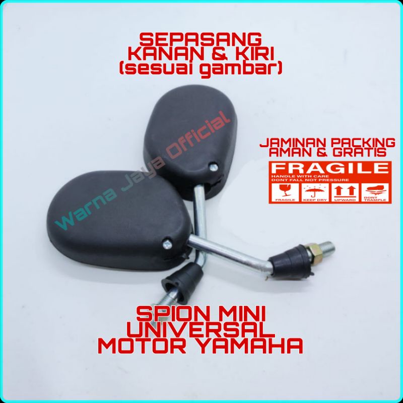 Spion Mini Tanggung Gagang glv Chrom Untuk Semua Motor Yamaha Universal Spion Sepion Motor Mini Yama