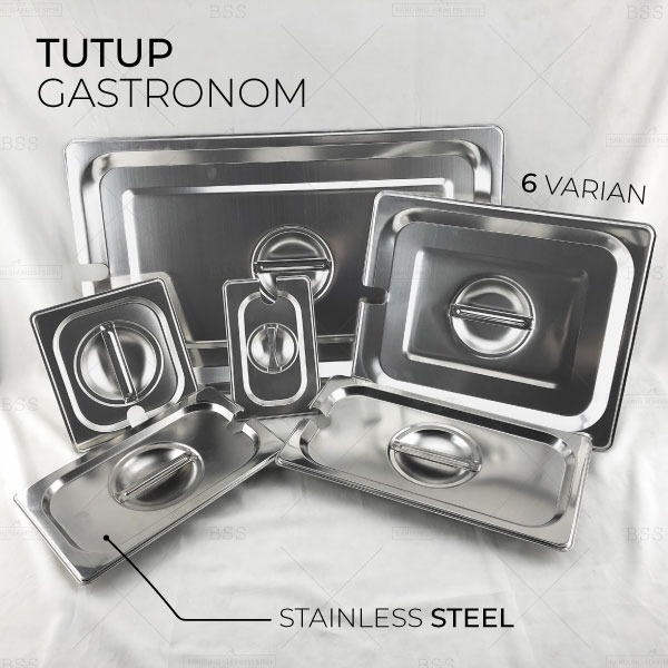 Tutup Food Pan 1/6 wadah penyimpan panstainless steel gastronom