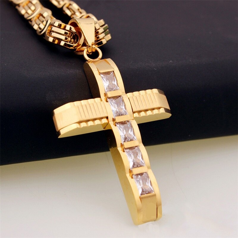 Men's Cross Pendant Christian Curved Cross Necklace Pendants Encrusted with Crystal Only Pendants Do Not Contain Chains Jewelry