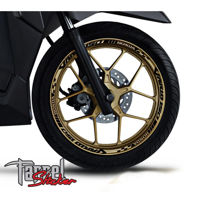 {NEW} Stiker Velg Velk Vario 150 gold - Hitam