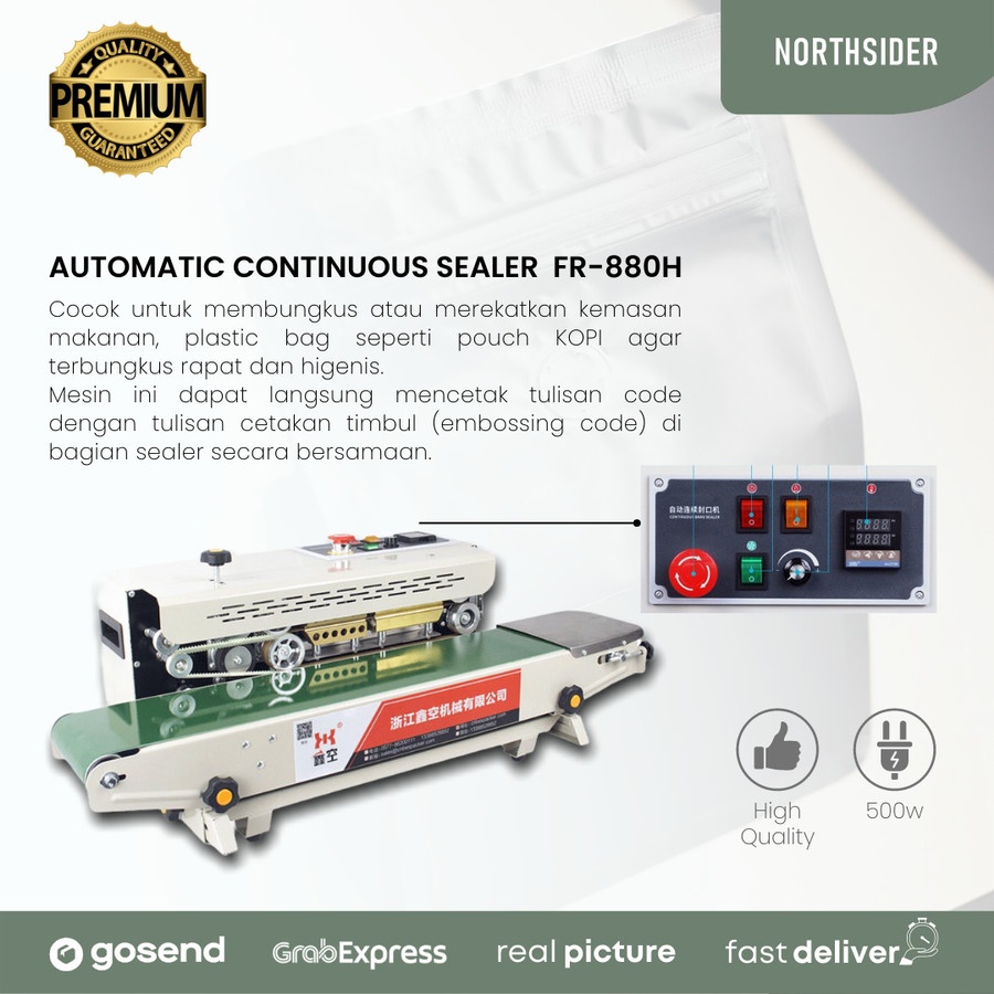 AUTOMATIC CONTINUOUS SEALER MACHINE HORIZONTAL FR-880H | MESIN SEALER