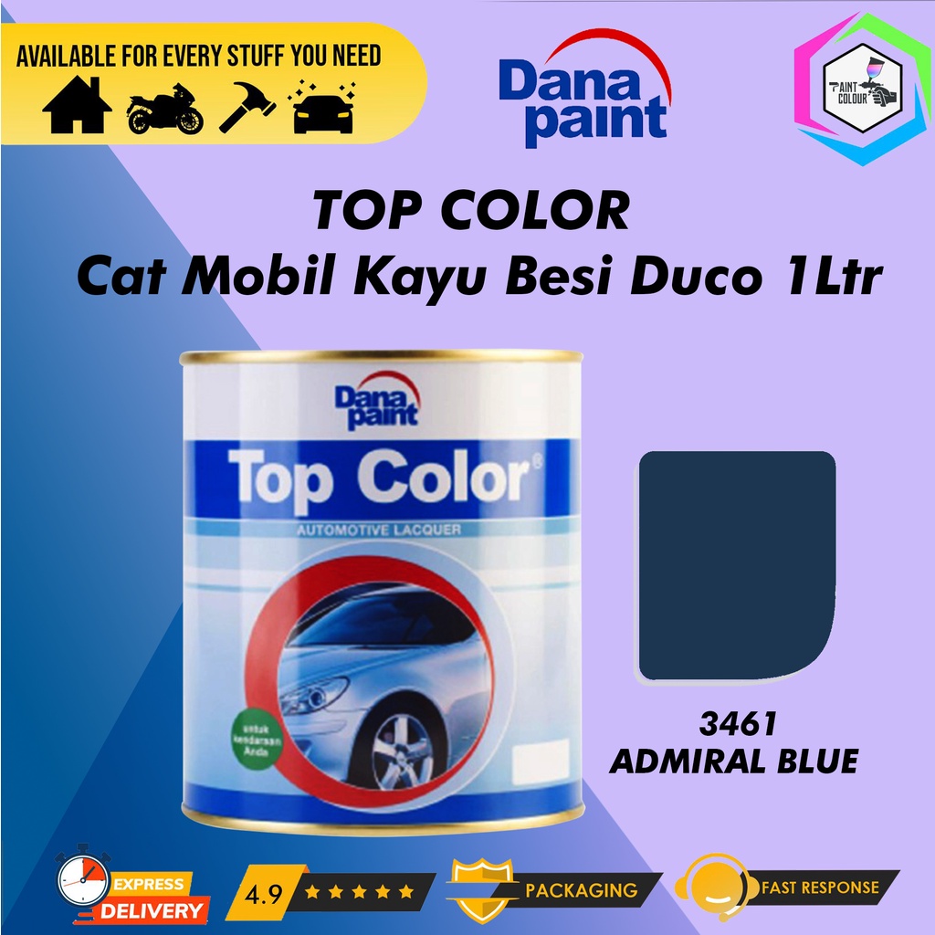 TOP COLOR 3461 Admiral Blue - Cat Mobil Kayu Besi Duco