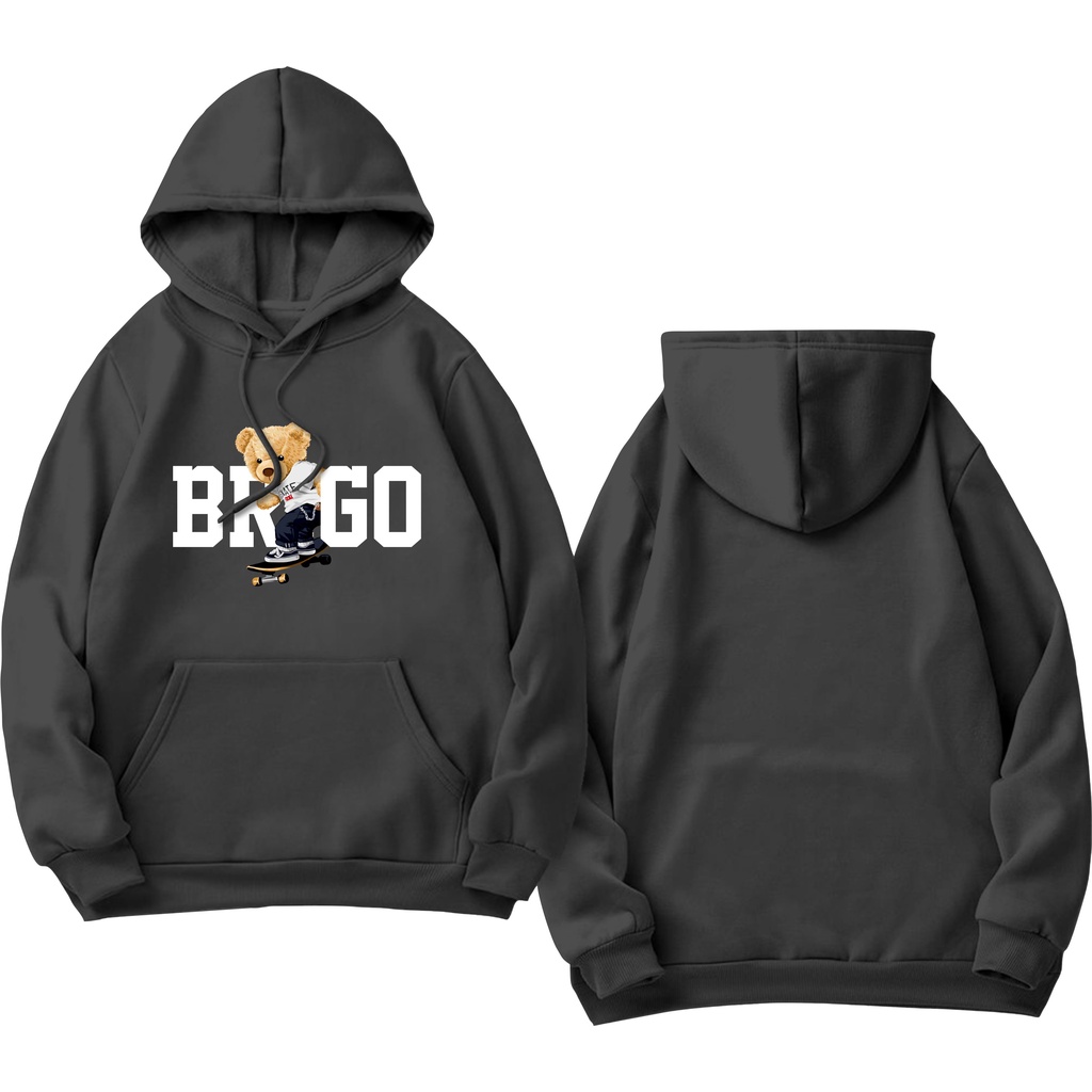 Sweater Hoodie BRIGO Sablon DTF Fleece Cotton || BRIGO Jumper Hoodie Beruang Skateboard M-XXL (Pria &amp; Wanita) Free stiker&amp;Gantungan Kunci