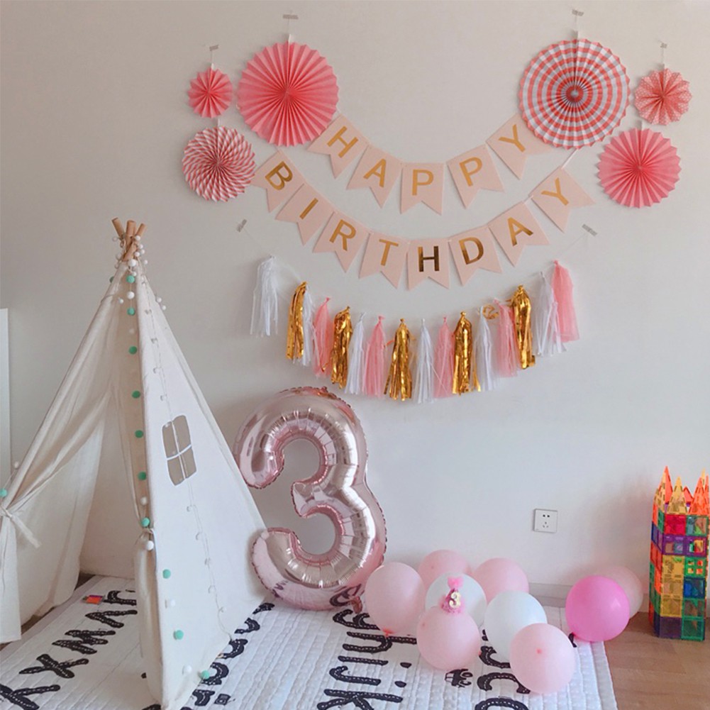 32 Inch Big Foil Birthday Balloons Rose Gold Number Balloon Happy Birthday Party Decoration