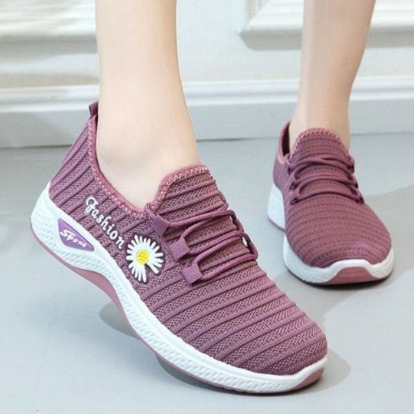 Medan Termurah KD001 Good quality sepatu Fashion Wanita import Sneakers wanita flower