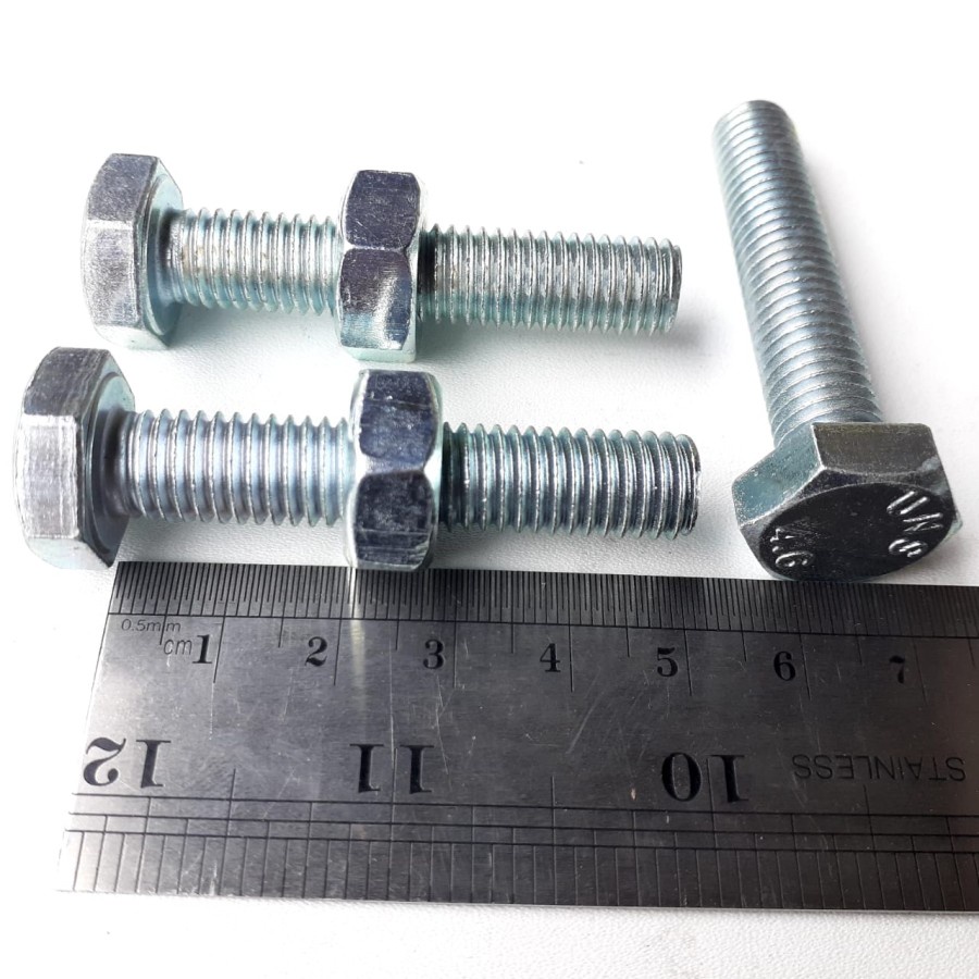 BAUT MUR PUTIH M10 X 50 / BMP M10X50 / BAUT M10X50 PUTIH BMP M10 X 50 KUNCI 17