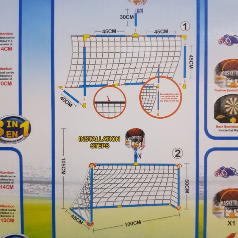 MAINAN SET GAWANG SEPAKBOLA - TERMASUK BOLA &amp; POMPA - ANAK EDUKATIF