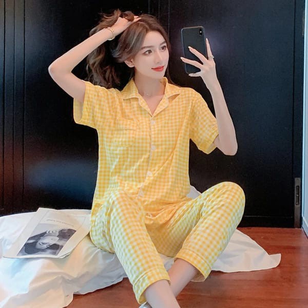 Baju Tidur wanita Piyama import Pakaian tidur celana panjang pajamas sleepwear piama wanita-4
