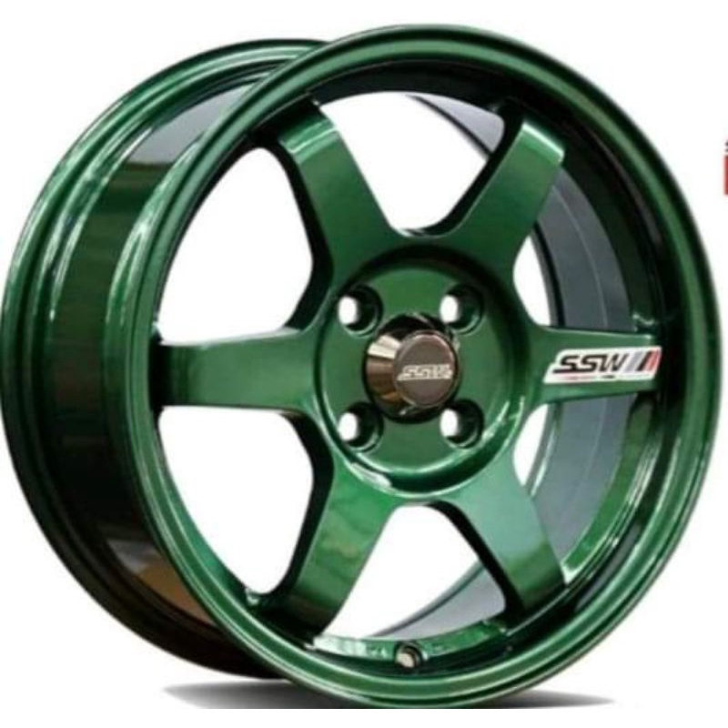 Pakai BAN BARU 195 50 15 velg mobil ssw ORIGINAL made in thailand S205/te37 ring 15x6,5 pcd 4x100 et