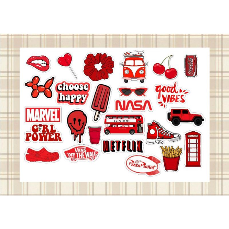 

RED AESTHETIC STICKER (25 PCS)