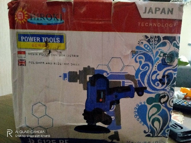 Hiroki Hr 6125 Re Mesin Poles Mobil Motor + Bor Amplas Polisher