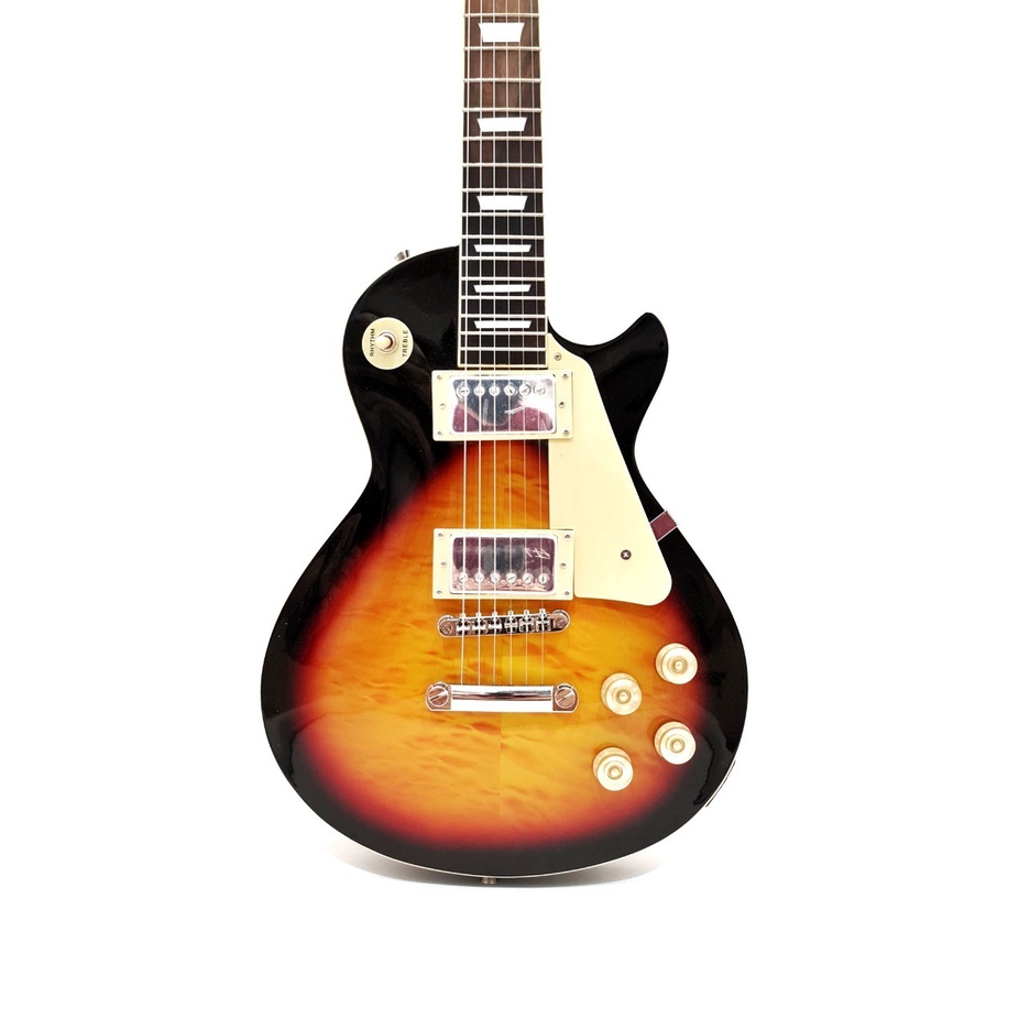 Gitar Elektrik Merk Gibson Les Paul Warna Sunburst Black Hitam Listrik LesPaul Bonus Tas dan Kabel Jack Murah Jakarta