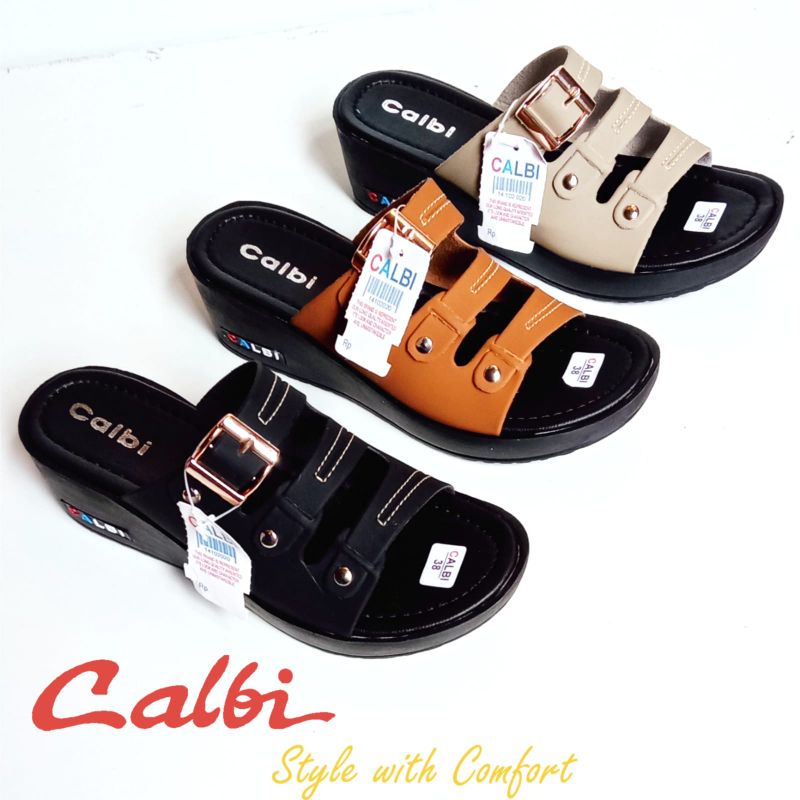 SANDAL SELOP CALBI MODEL TERBARU KODE 099/SANDAL WEDEGES KEKININAN KOREAN STYLE HARGA GROSIRAN