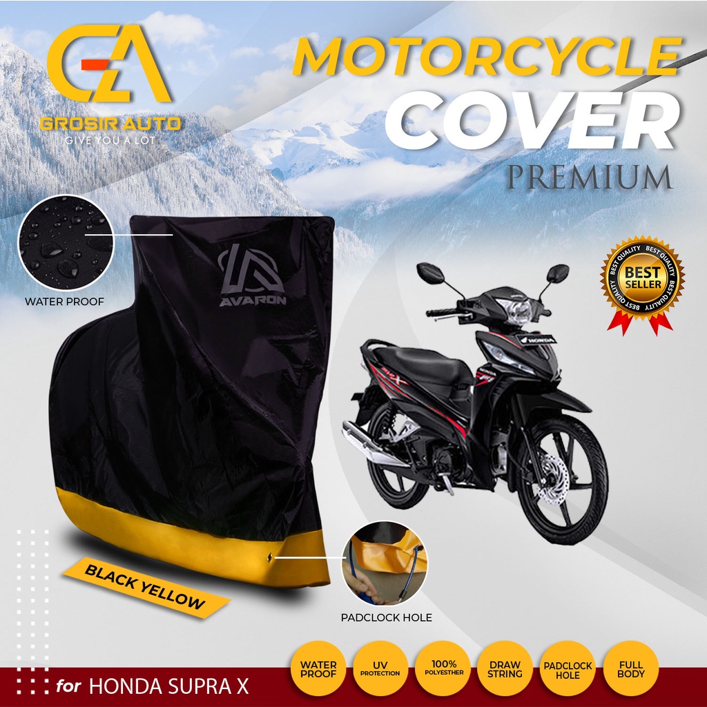 Sarung Motor PREMIUM AVARON SUPRA X / Penutup Pelindung Body Cover Merk AVARON Waterproof